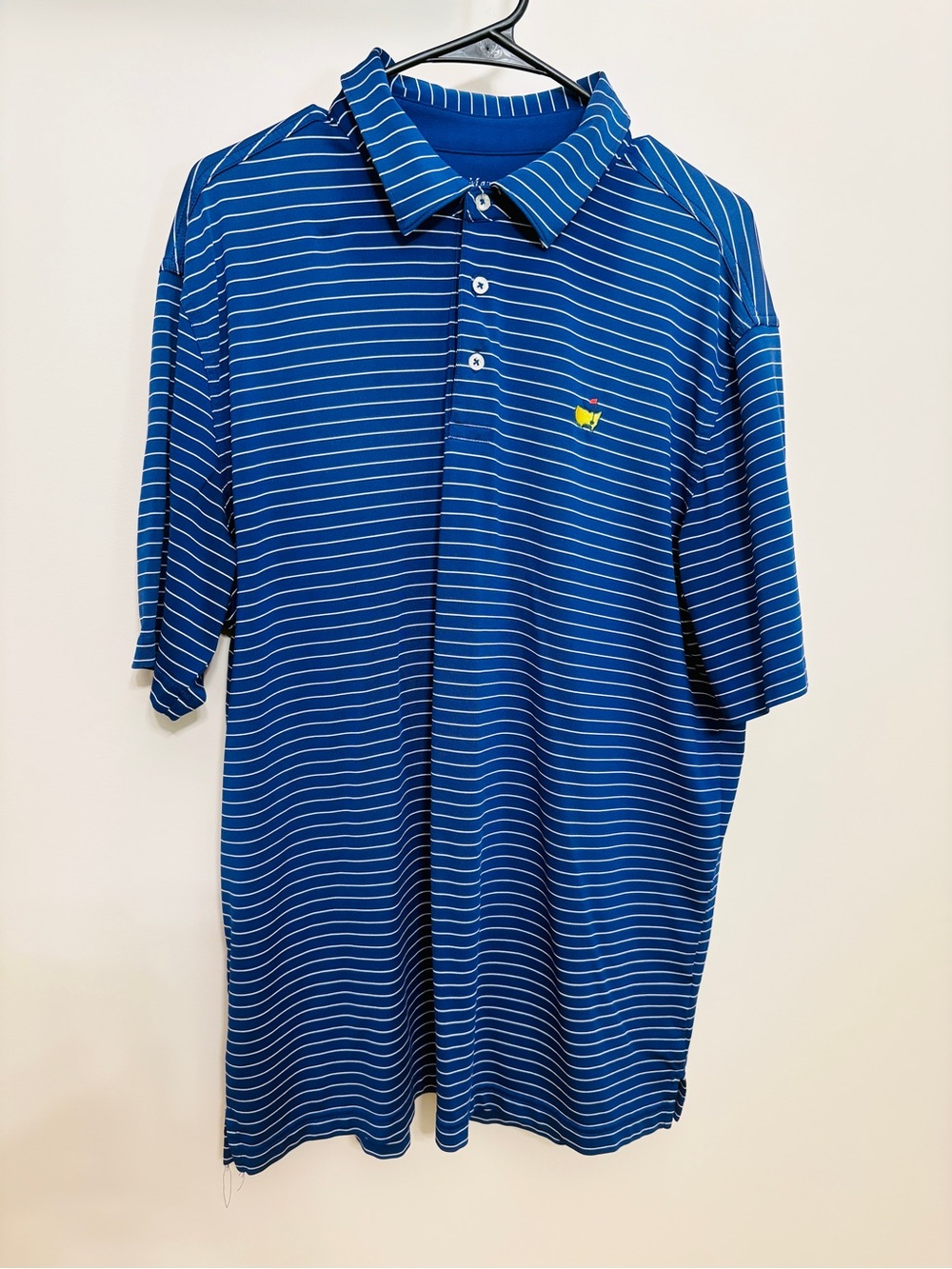 Men's Augusta Master’s Blue Striped Polo Shirt - Casual Golf Style